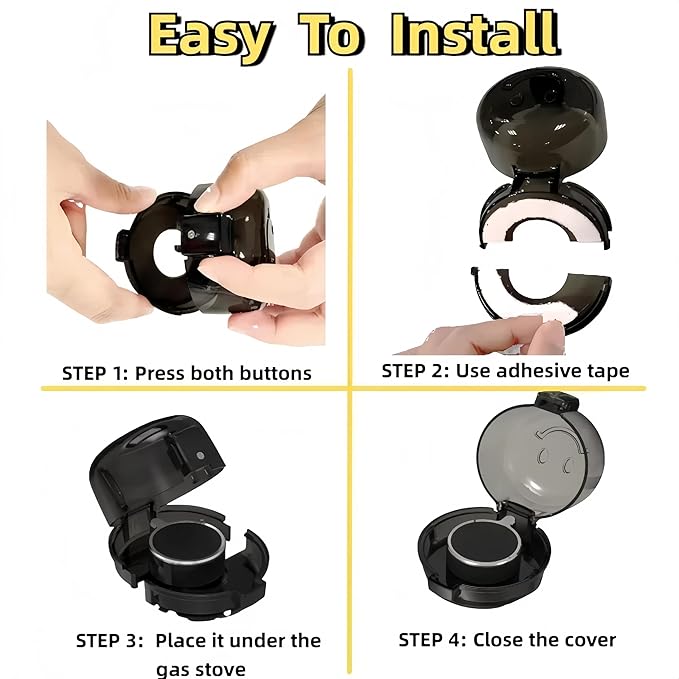 Stove Knob Safety Covers for Child (5 Pack, Black) - Universal Gas Stove Knob Locks, Heat-Resistant,Dual-Key Design,Easy Install with Strong Adhesive Tape,Fits Most Stove Knobs