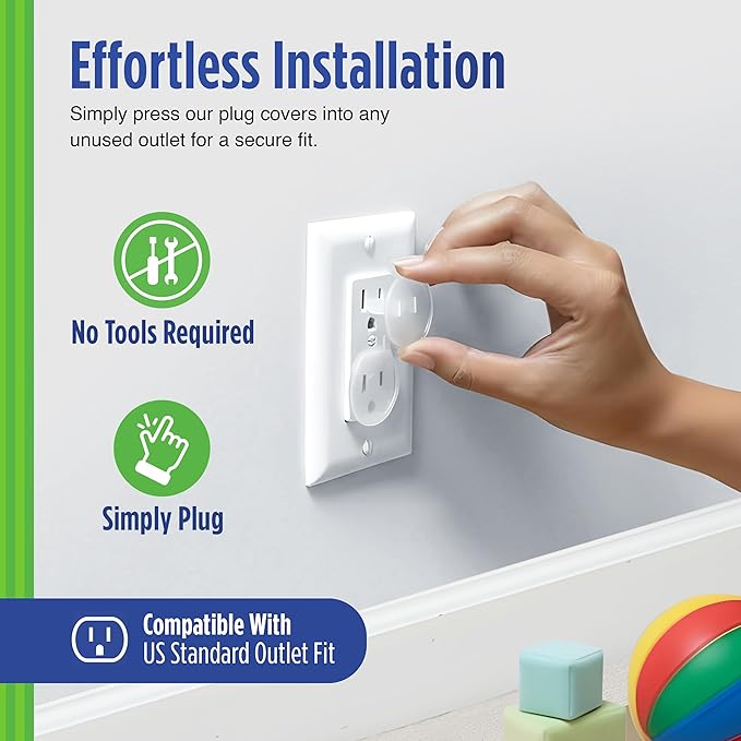 Baby Buddy Outlet Plugs, Clear, 24-Count