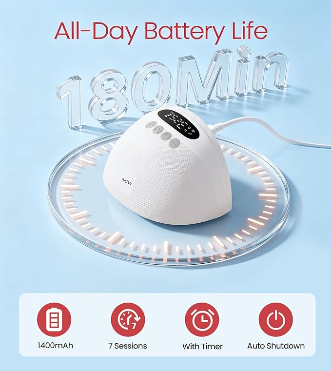 NCVI Breast Pump Hands Free, Wearable Breastfeeding Pump with Strong Suction, 1400mAh Long Battery, 4 Modes & 9 Levels, Discreet Ultra-Quiet Portable Wireless Pump, 19/21/24mm Flange Inserts, 2 Pack