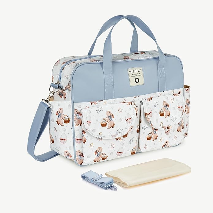 Kamay's Mummy Shoulder Bag Diaper Bag Chic Nappy Changing Bag Tote/Messenger Style Large with Changing Mat, Adjustable Straps