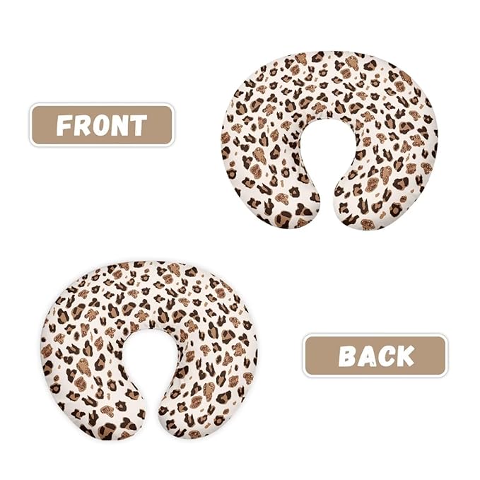 Brown Cow Print Nursing Pillow Cover for Baby Girl Stretchy Breastfeeding Pillow Slipcover with Hidden Zipper Nursing Pillow Covers for Breastfeeding Moms Nursing Protective Case Cheetah