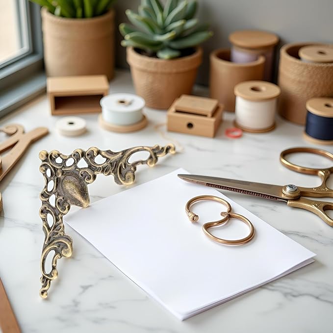 30Pcs Antique Bronze Mini Corner Protectors, Decorative Embellishments for Albums, Photo Frames, Jewelry Box