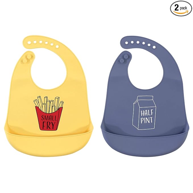 Hudson Baby Unisex Baby Silicone Bibs, Small Fry, One Size