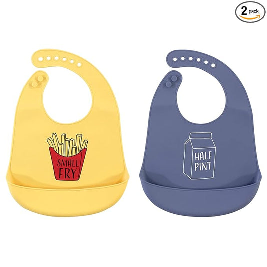 Hudson Baby Unisex Baby Silicone Bibs, Small Fry, One Size