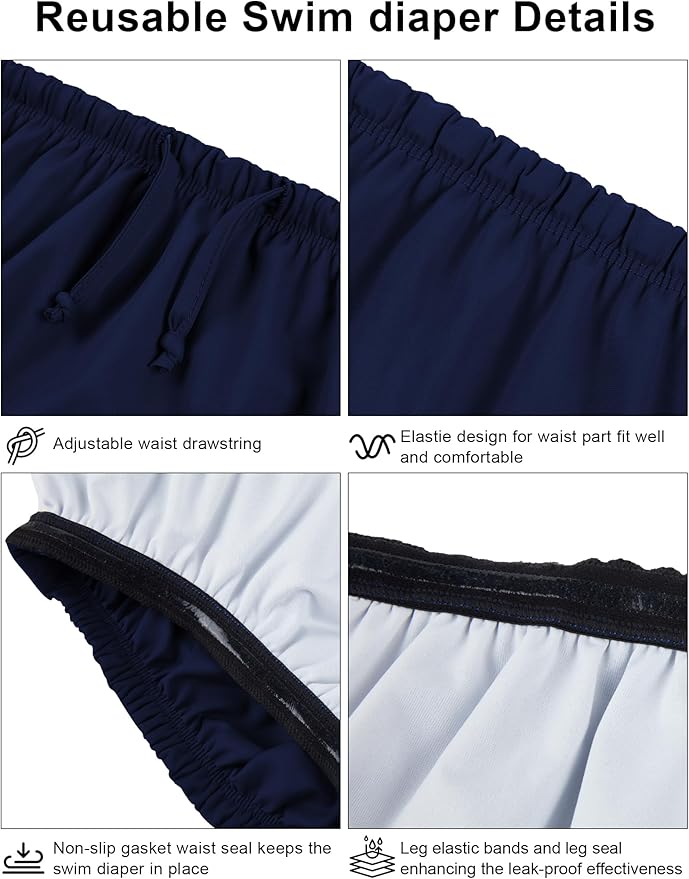 Adult Reusable Swim Diapers for Incontinence Special Needs Swimwear Waterproof Leakproof Cloth Diaper Covers Unisex