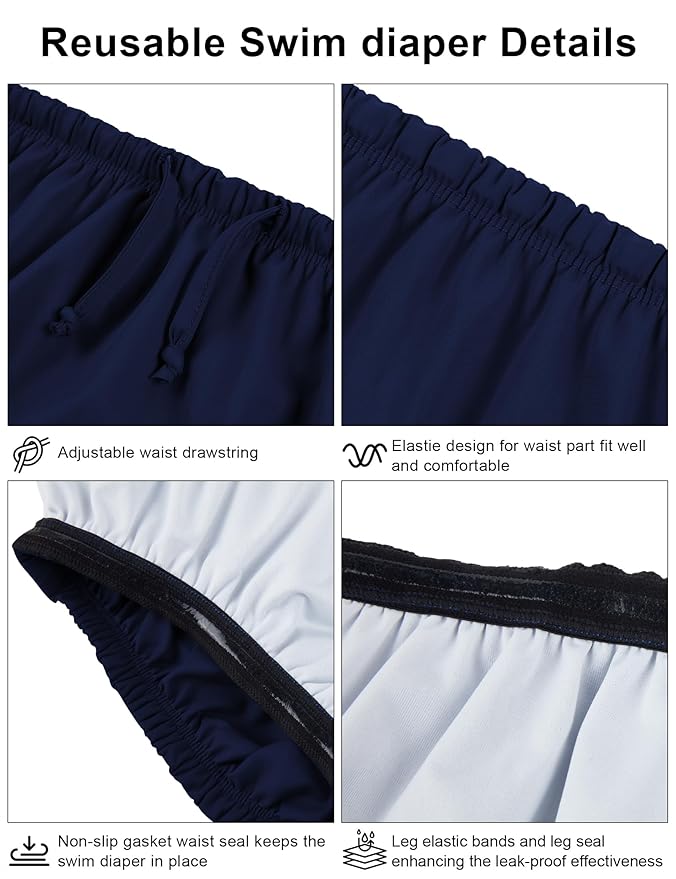 Youth Special Needs Reusable Swim Diapers Swimwear for Incontinence Diaper Covers Waterproof,Leakproof, Unisex