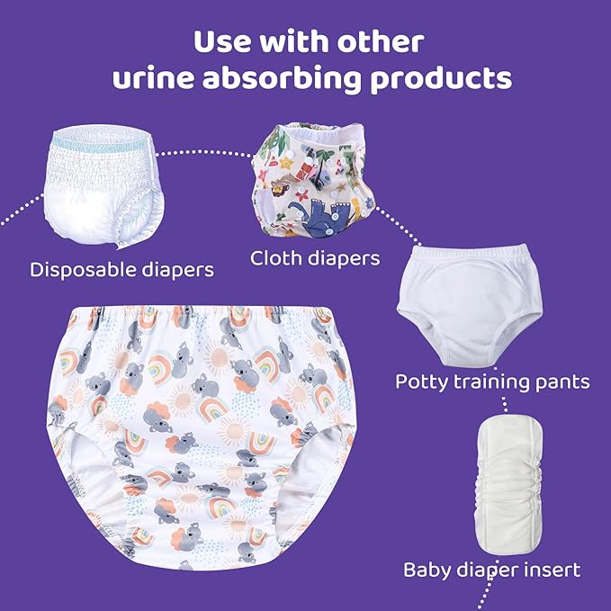 8 Packs Reusable Plastic Underwear Covers for Potty Training and Waterproof Diaper Cover for Rubber Pants Girls 3t