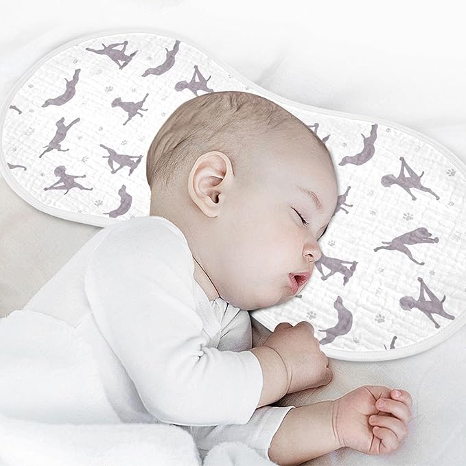 Yoga Weimaraner Dog Pattern Muslin Burp Cloths for Baby 2 Pack Soft 100% Cotton Baby Washcloths Bibs for Boy Girl
