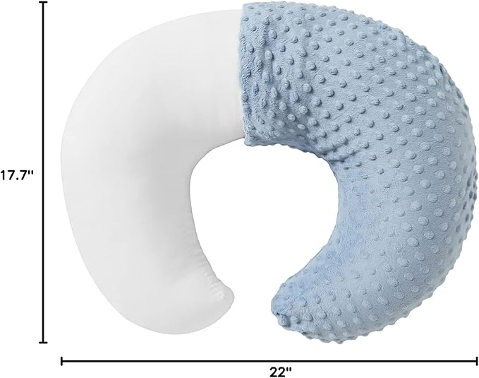 Pillowcase for Nursing Pillow and Positioner for Breastfeeding and Bottle Feeding, Propping Baby, Tummy Time, Baby Sitting Support, Awake-Time Support, Pillow Cover Only (Blue)