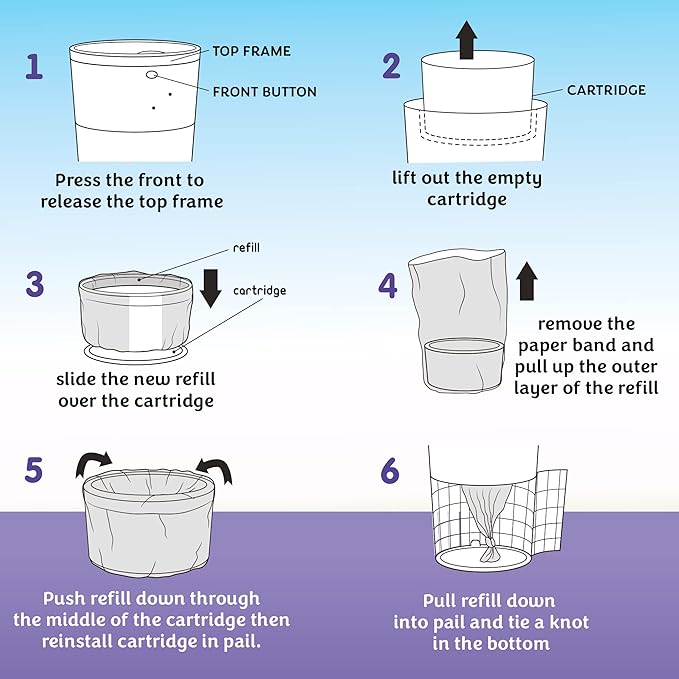 BabyBreeze Diaper Pail Refills Compatible with Dekor Classic – 4 Pack Continuous Refill Bags – Powder Scent Odor Control – Leak Resistant Diaper Disposal Liners – Holds Up to 1980 Diapers