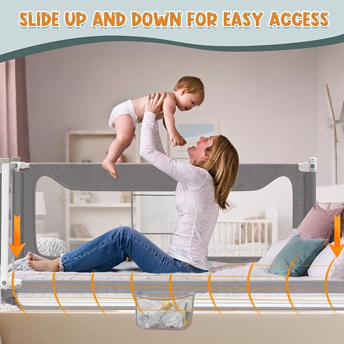 G TALECO GEAR Bed Rail for Toddlers, Stable Protective Bed Side Rails, Baby Bedrail Guard for Twin Full Queen & King Size Bed (74.8 Inch, 1 Piece) (78.7 Inch (1 Side))