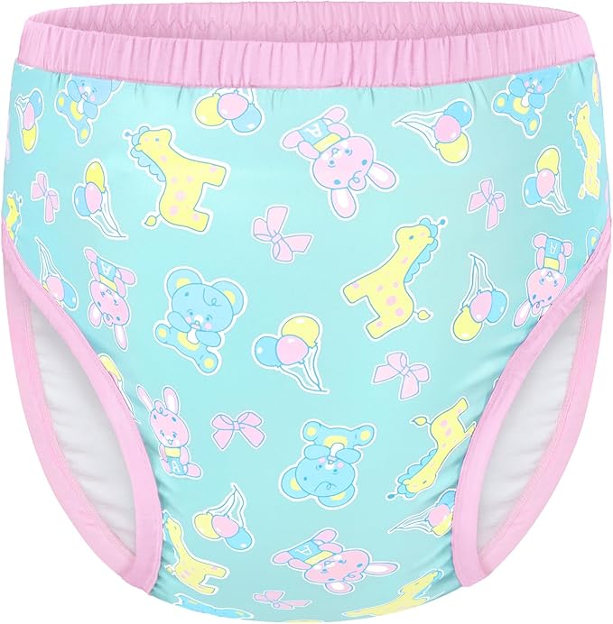 Littleforbig Soft Silky Underwear Comfortable Washable Reusable Adult Training Pants - Full Print Baby Parade S