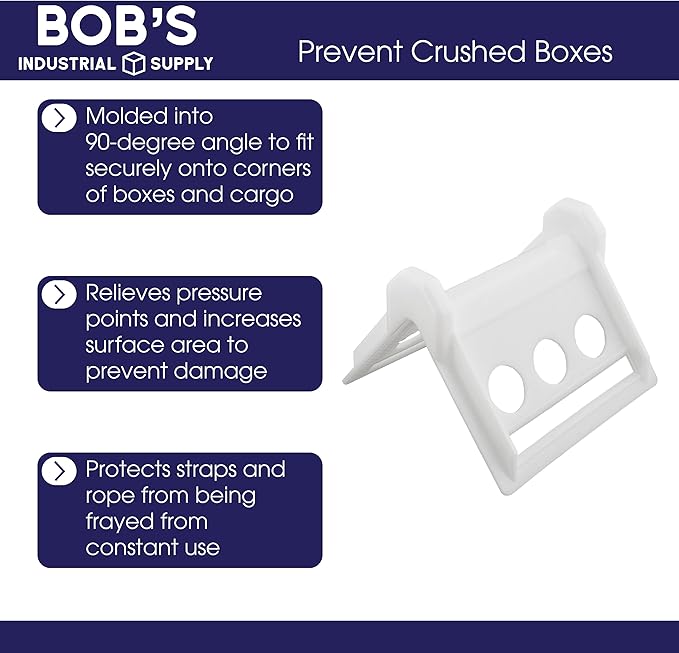 BISupply Cargo Edge Protectors White 10 Pack - Corner Protector Cargo Strap Protectors, Corner Strap Protector