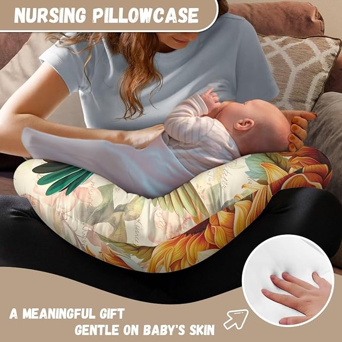 Boy Girl Sunflower Nursing Pillow Cover Baby Breastfeeding Slipcover Newborn Safety and Comfy Cover