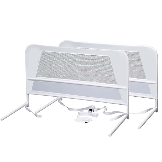 KidCo BR303 Children's Bed Rail Double Pack - Quick Assembly Toddler Bedrail (White)