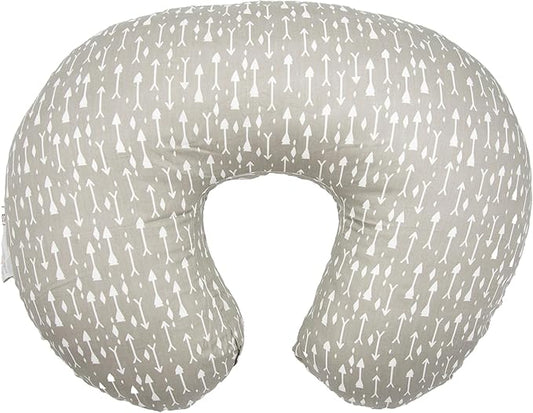 LAT Nursing Pillow for Breastfeeding,100% Cotton Removable Cover,Ergonomic Breast Feeding Pillows for Mom and Baby,Machine Washable(Gray Arrow)