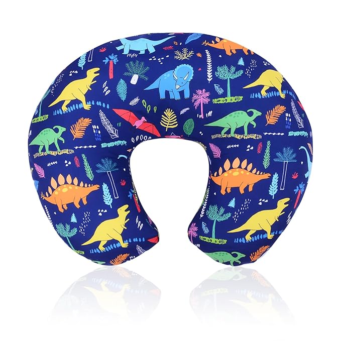 Cloele Nursing Pillow Cover for Breastfeeding Pillows - Dinosaur Breastfeeding Pillow Slipcovers for Baby Boys & Girls Ultra Soft Infant Nursing Pillowcase for Newborn - Blue