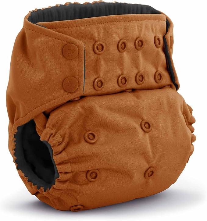 Kanga Care Rumparooz G3 OBV Cloth Diaper Reusable One Size Pocket Diaper with Patented Inner Double Gusset 2 pcs Bamboo Rayon Insert Soaker | Copper (6-55+ lbs)
