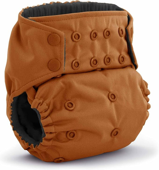 Kanga Care Rumparooz G3 OBV Cloth Diaper Reusable One Size Pocket Diaper with Patented Inner Double Gusset 2 pcs Bamboo Rayon Insert Soaker | Copper (6-55+ lbs)