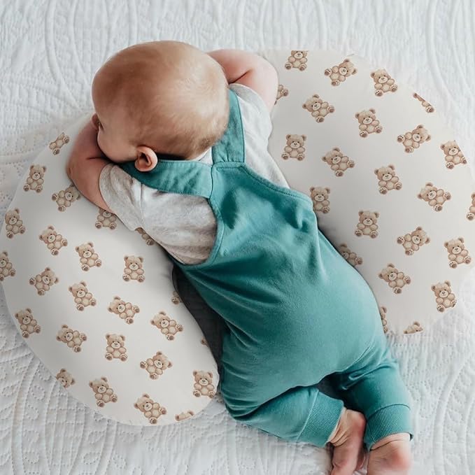Neutral Boho Bears Baby Nursing Pillow Covers for Boy Girl Cute Vintage Brown Bear Nursing Pillowcase for Breastfeeding Pillows Gender Neutral Animal Soft Stretchy Slipcovers for Newborn Infant