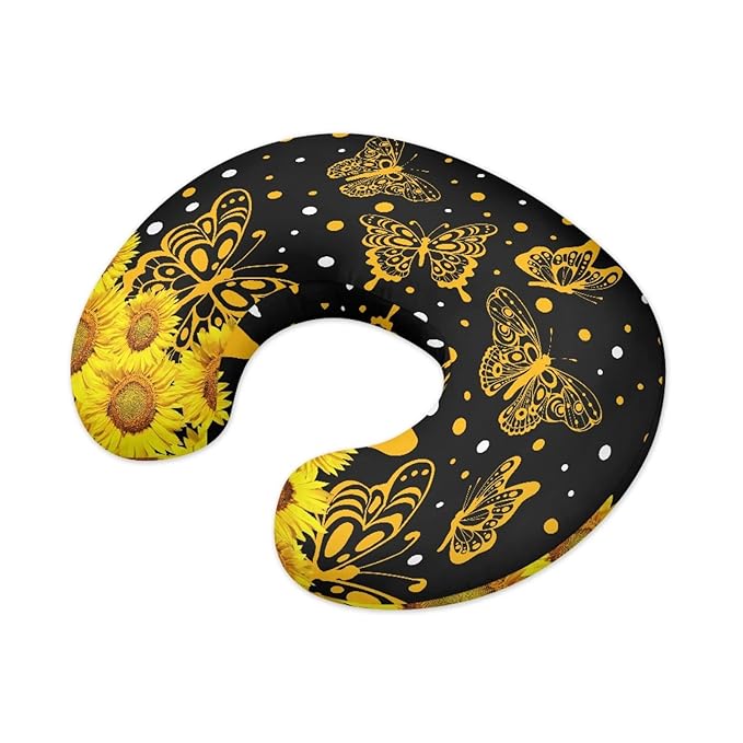 Forchrinse Sunflower Butterfly Nursing Pillow Cover Ultra Soft Feeding Pillow Slipcover for Breastfeeding Moms