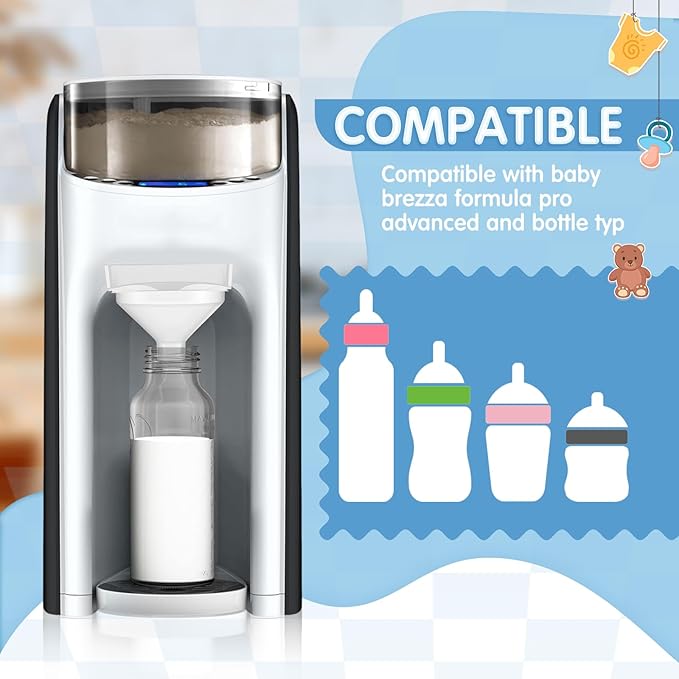 Remerry 2 Sets Replacement Funnel Compatible with Baby Brezza Formula Pro Advanced Replacement Parts Funnel and Cover Compatible with Baby Formula Dispenser, Clear, Easy to Use and Clean