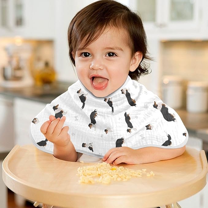 vvfelixl Burp Cloths Rough Collie Dog for Baby Boy Girls Baby Washcloths Burp Rags 1 Pack