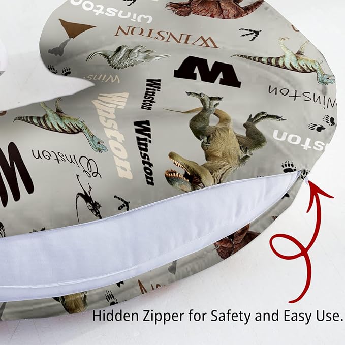 Dyoart Baby Nursing Pillow Cover-Personalized Gifts,Soft Snug Fits On Infant Boys Girls,Custom,Breathable,Feeding Position Support,Animal(one Size)