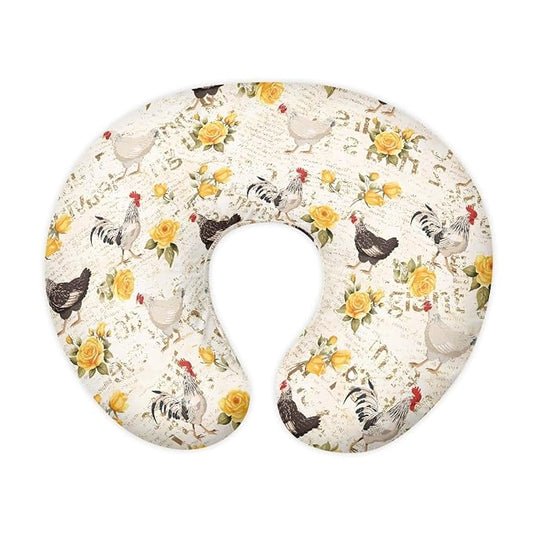 Forchrinse Rooster Print Nursing Pillow Slipcover Covers Soft Comfortable Pillowcase for Nursing Pillow Stretchy Replaceable Feeding Pillow Slipcover Washable