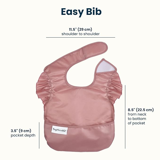 Tiny Twinkle Mess-Proof Baby Bibs for Eating | Waterproof, Wipeable Toddler Bibs with Catch-All Pocket | Feeding Bibs for Girls & Boys(3 Pack,Boho Set)