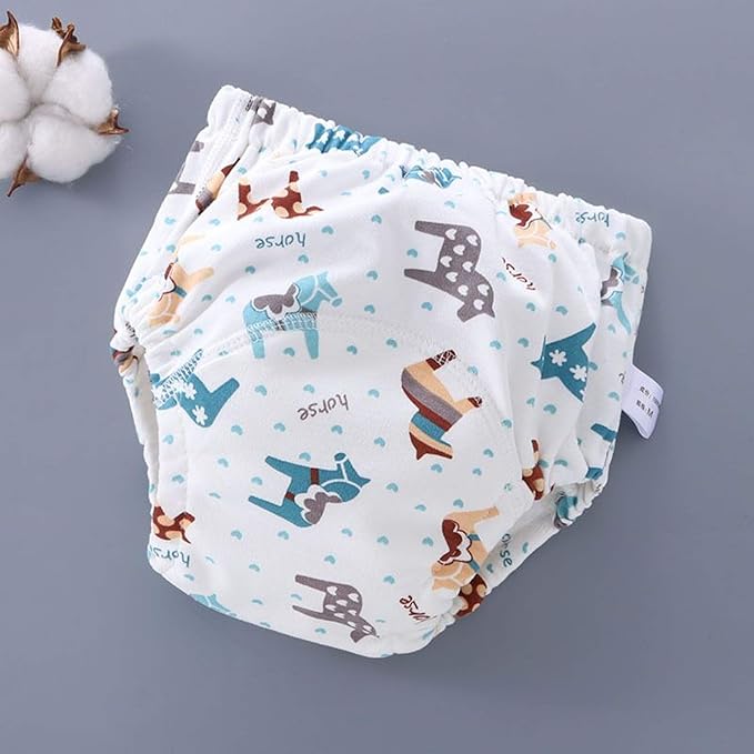 4 Pack Baby Toddler Potty Training Pants Layered Cotton Training Underwear for Toddlers Girls Boys