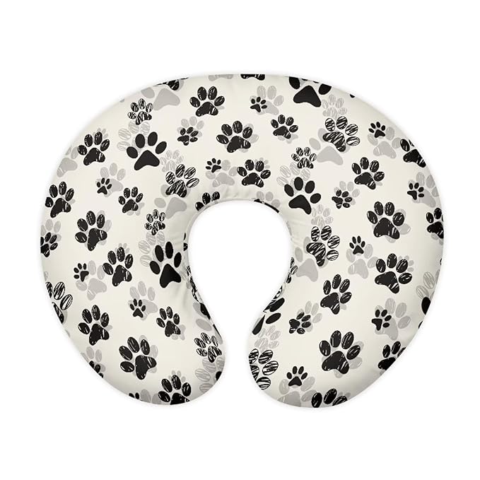 Paws Pillow Cover for Infant Snug Breathable Breastfeeding Pillow Slipcover for Bottle Feeding, Nursing Pillow Case Fit Standard Nursing Pillows