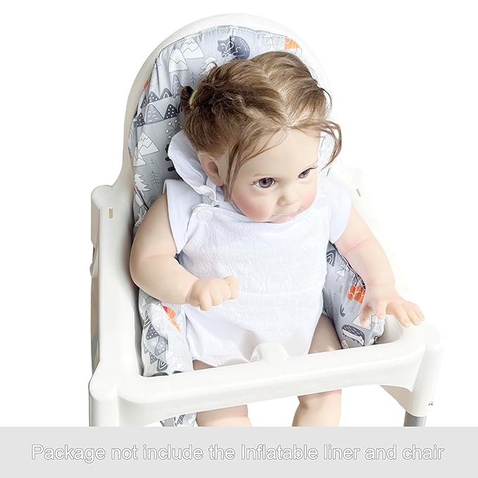ZARPMA Inflatable Inner Cover for IKEA Antilop Highchair,Cotton Fabric (Not Included Inflatable Inner,Cover Only) (Grey)