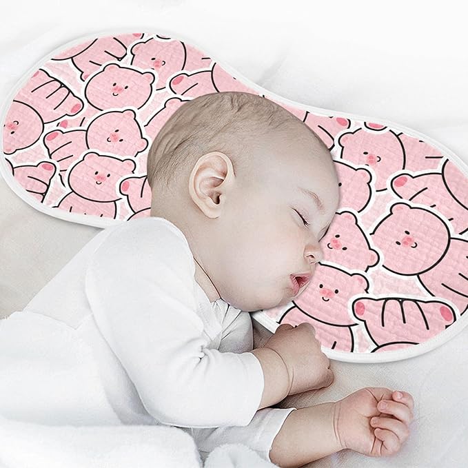Muslin Burp Cloths for Baby Boys and Girls - 2-Pack Ultra Absorbent Cute Pig Muslin Washcloths, Newborn Towel, Milk Spit Up Rags, Burp Cloth Bib for Unisex, 22 x 11 Inch