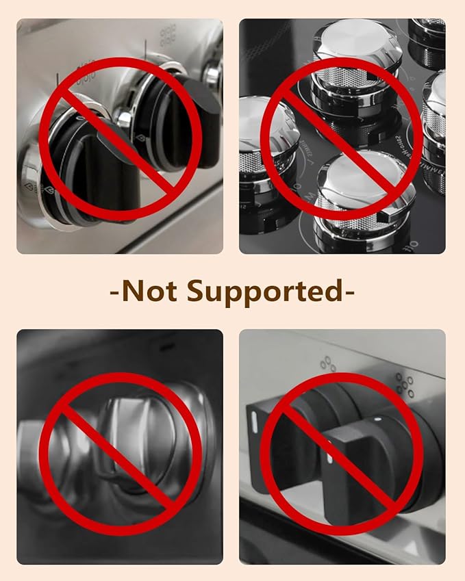 Stove Knob Safety Covers - 5 Pack Heat Resistant Oven Knob Covers for Child Safety with 3M Strong Adhesive, Gas Stove Knob Covers with Dual-Button Locks & Visual Design, Black
