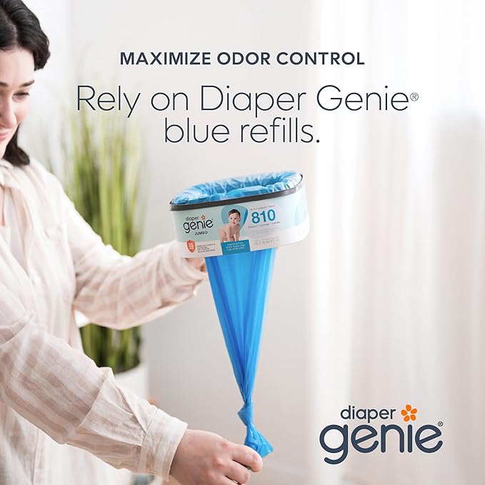 The Diaper Genie Jumbo+ Square Refill,with continuous film,can hold up to 1080 newborn-sized diapers per refill.,(Pack of 12)