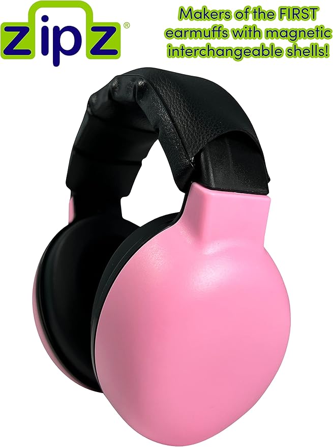 ZIPZ Baby & Toddler Earmuffs - ANSI-Certified Noise Protection, Audiologist-Recommended, Interchangeable Shells (0-4 Yrs)
