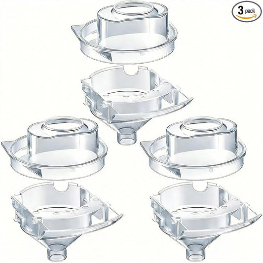 Remerry 3 Sets Replacement Funnel Compatible with Baby Brezza Formula Pro Advanced Replacement Parts Funnel and Cover Compatible with Baby Formula Dispenser, Clear, Easy to Use and Clean