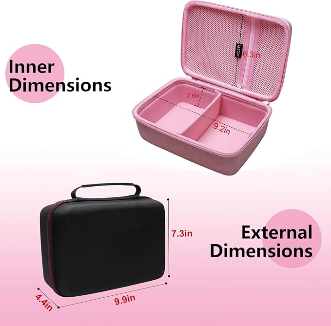 LTGEM Breast Pumps Carrying Bag Case Compatible with 2pcs Momcozy S12 Pro / S12Pro / S9 / M5 / All Momcozy Wearable Breast Pump Suitable, Breast Pump Small Storage Case(Pink)