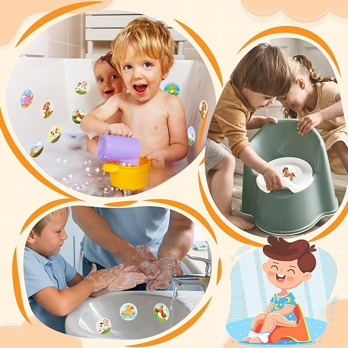 36 Pcs Potty Training Stickers You Pee on Toilet Reveal Stickers 12 Patterns Color Changing Reusable Pee Decals Toilet Targets for Boys Girls Toddlers