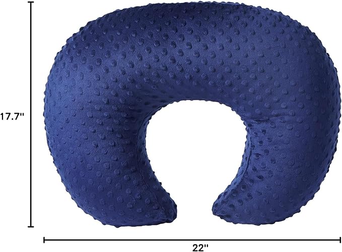 Dots Nursing Pillow Cover, Case Plush Breathable Breastfeeding Pillow Slipcover Fits Nursing Pillow, Super Soft Snug Positioners for Baby Boy Baby Girl (Estate Blue)