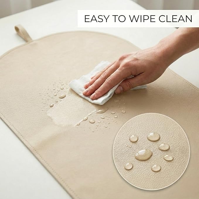 Beautiful Portable Baby Changing Pad - Wipeable and Easy to Clean Diaper Changing Mat - The Perfect Waterproof Vegan Leather Pad for Traveling