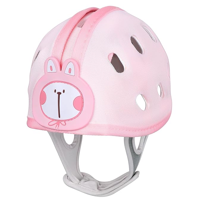 Baby Head Protector for Crawling and Walking, Anti-Collision Soft Infant Helmet for 6-24 Months, Breathable & Ultra-Lightweight & Expandable and Adjustabl (Pink Rabbit)