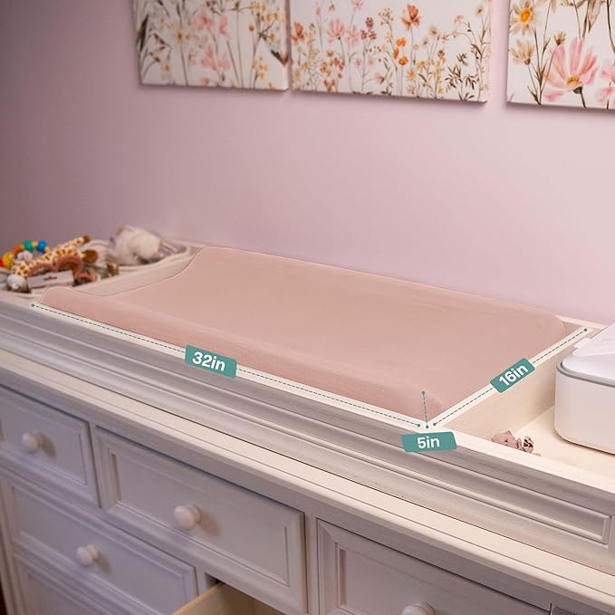 Mi Flor 2 Pack Muslin Changing Pad Cover 16x32x5 inches – Ultra Soft CPC Certified Baby Changing Table Cover with Elastic Corners, 360° Fit, Lightweight, Breathable, Fits Most Changing Pads