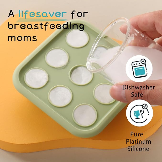 Baby Food Freezer Tray,Silicone Nibble Freezer Tray,Baby Fruit Food Feeder Teether,Breastmilk Popsicle Mold,Babies Breast Milk Teether Pop Maker for Homemade Babies Meals-Blue