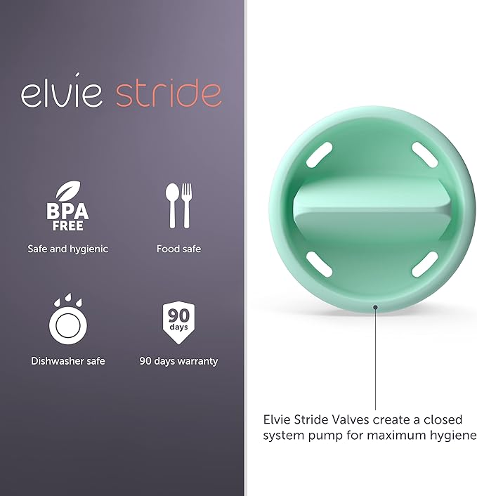 Elvie Stride Breast Pump Valves - Leak Proof, Dishwasher Safe, Food Grade Silicone - BPA Free - Accessories for Pumps & Breastfeeding Essentials - 3 Pack