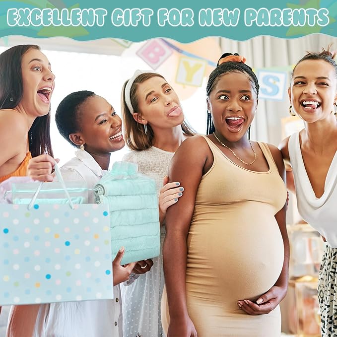 Hahafelt 12 Pack Green Baby Burp Cloths for Boys and Girls Coral Fleece 20 x 10 Inch Super Soft Burp Cloths with Organza Bag for Newborn Sensitive Skin Essential