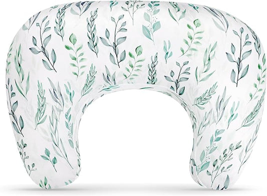 DILIMI Nursing Pillow Cover, Soft Stretchy Nursing Cover for New-Designed Breastfeeding Pillow, Removable Slipover for Baby Boy and Girls, Green Leaf Only Cover