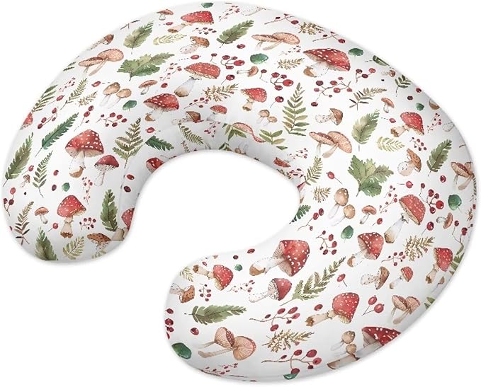 Nursing Pillow Cover Mushroom Breastfeeding Pillow Slipcover for Baby Nursing Pillows Cover Cuddle Pillows Slipcover Soft Nursings Pillow Protective Babies Feeding Baby Essentials