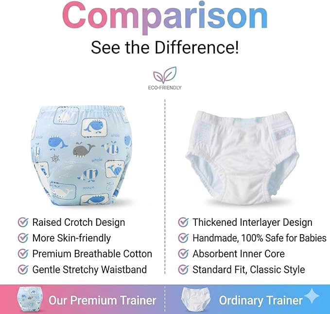 Potty Training Pants for Toddler Boys & Girls, Cotton Absorbent Training Underwear, Soft Leakproof Kids Potty Training Underpants 2T-6T (5 Pack, S)